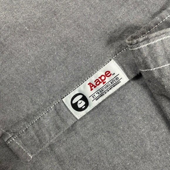 Aape by A Bathing Ape Applique Oxford BD Shirt L Size - Picture 3 of 6